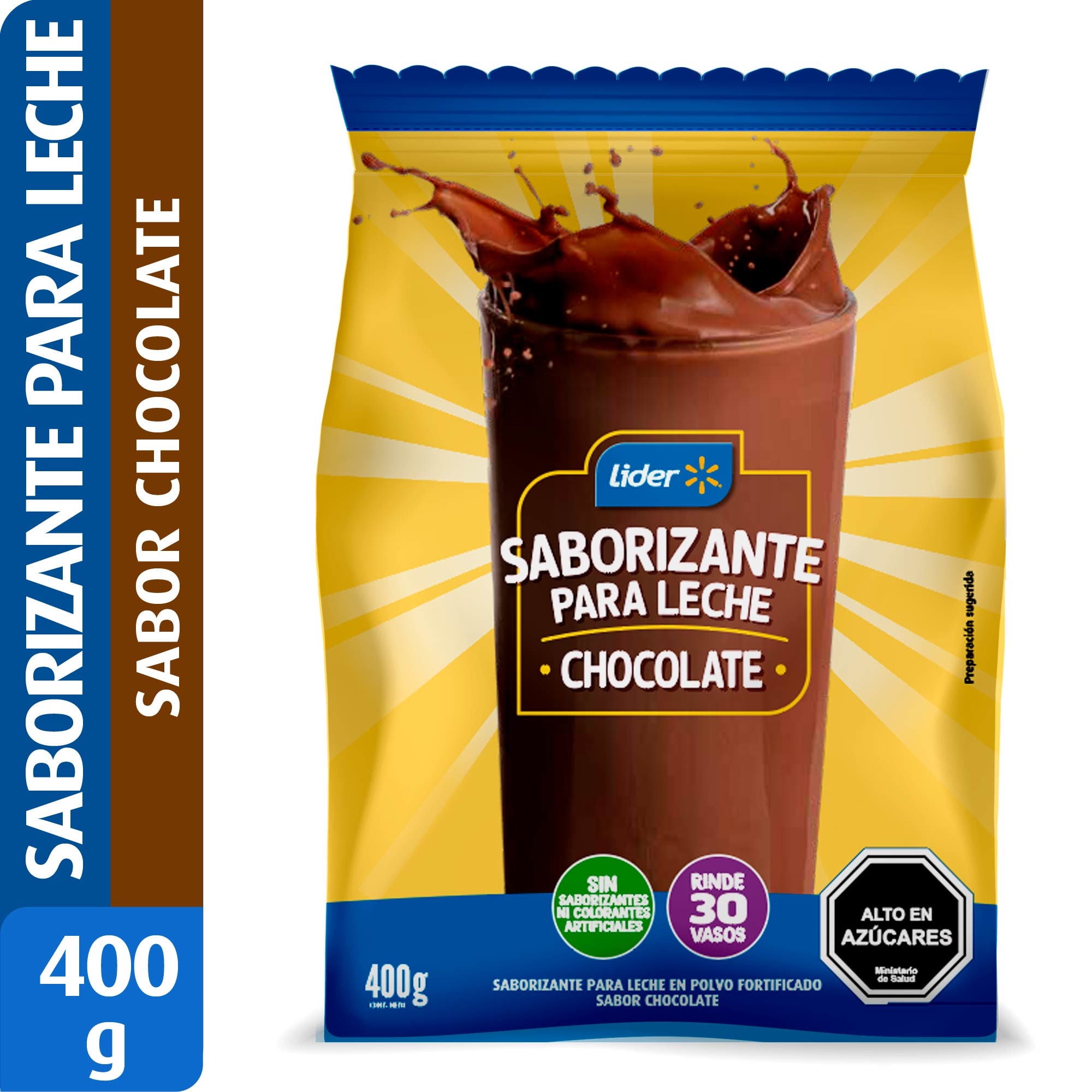 Saborizante Para Leche En Polvo Fortificado Sabor Chocolate 400 g Lider