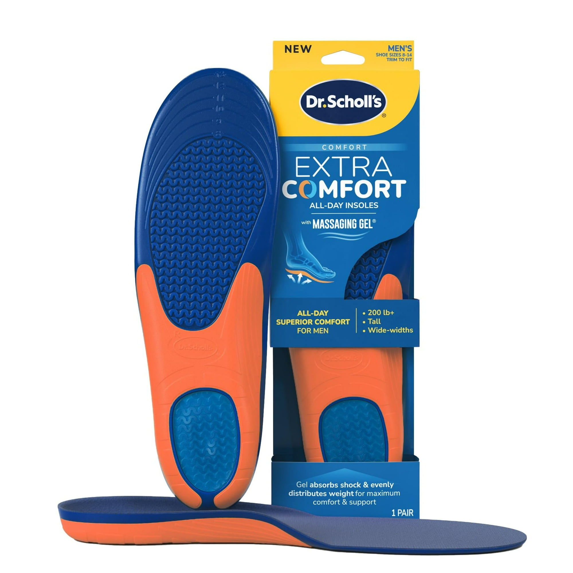 Plantillas Dr. Scholl's Extra Comfort Support Para Hombre, Tallas 8-14