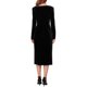 thumbnail image 3 of INSPIRE CHIC Vestido de Mujer de Terciopelo Fruncido Cuello Cuadrado Manga Larga Formal de Noche Cóctel Midi L Negro, 3 of 6