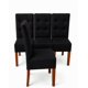 thumbnail image 2 of Pack 4 sillas de comedor, respaldo curvo, estilo capitoné, color negro, 2 of 4