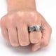 thumbnail image 2 of Anillo giratorio de acero inoxidable, anillo de acero de titanio con diseño de ojo de diablo retro europeo y americano para hombre, 2 of 5