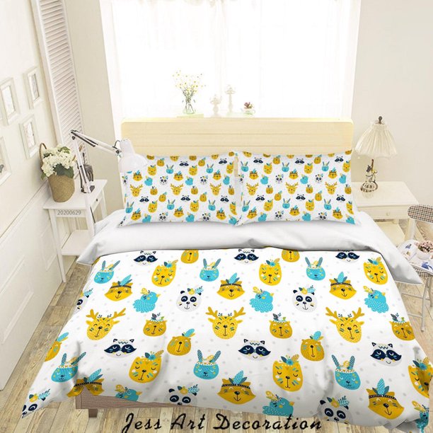 3D Cartoon Animal Funda de edredón Set Ropa de cama Set Funda nórdica Fundas de almohada SF56