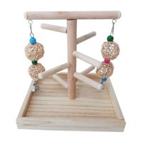 Ioensy - Soporte De Madera Para Pájaros, Gimnasio, Mesa, Loro, Juguete, Periquito, Percha De Madera Maciza, Percha Para Pájaros