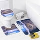 thumbnail image 4 of Sing película 3-theme 4-Piece Shower Curtain Set with Rugs, Waterproof Bathroom Decor Set Includes Bath Mat, U-Shaped Rug, Toilet Lid Cover and Curtain with Hooks, 4 of 6