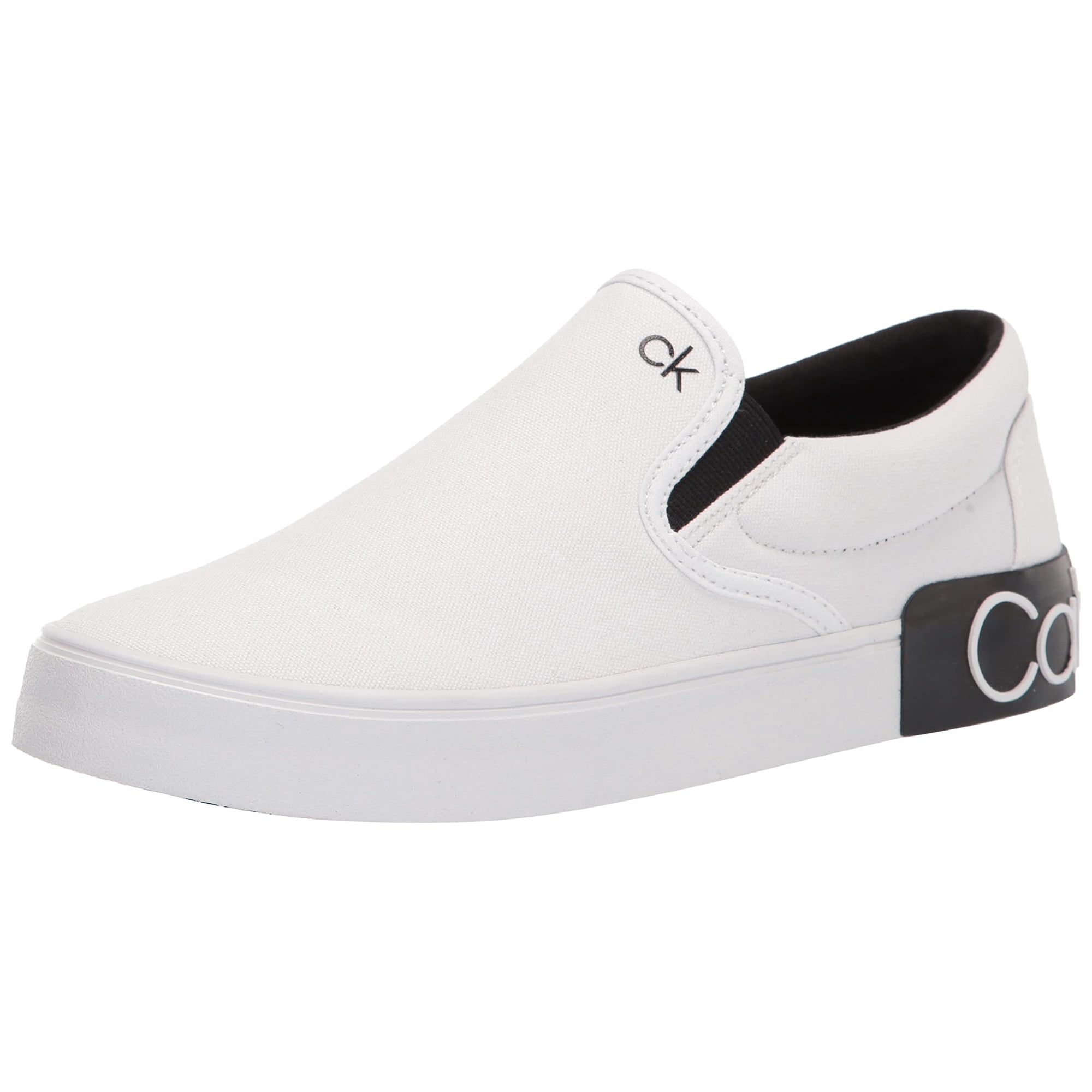 Zapatillas Calvin Klein Ryor De Lona Blanca Para Hombre, Tamaño 11.5