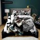 thumbnail image 1 of Cartoon Skateboard Duvet Cover Set Cartoon Wolf Kids Hip Hop Skateboard Sport Queen King Cute Wild Animal Polyester Quilt CoverBed Sheets, 1 of 5