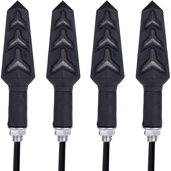 4 luces direccionales LED dinámicas para motocicleta, paquete de 4