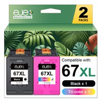 Paquete Combinado De Cartuchos De Tinta Ejet 67Xl En Negro/Color Para Hp