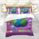 thumbnail image 5 of Wonderoos Conjunto de sábanas temático, trío de piezas, cómodo y amigable con la piel, diseño único, regalo de decoración para el hogar para familiares, amigos y fans, 90 cm * 190 cm, 5 of 6