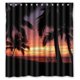 thumbnail image 1 of Cortina de ducha con diseño de playa tropical Cocos nucifera y puesta de sol, juego de cortina de baño con ganchos, tamaño 66 x 72 pulgadas, 1 of 3
