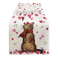 Bothyi - Camino De Mesa Para El Día De San Valentín, Mantel De 72 Pulgadas Para Casa De Campo, Interior, Vacaciones, Estilo A