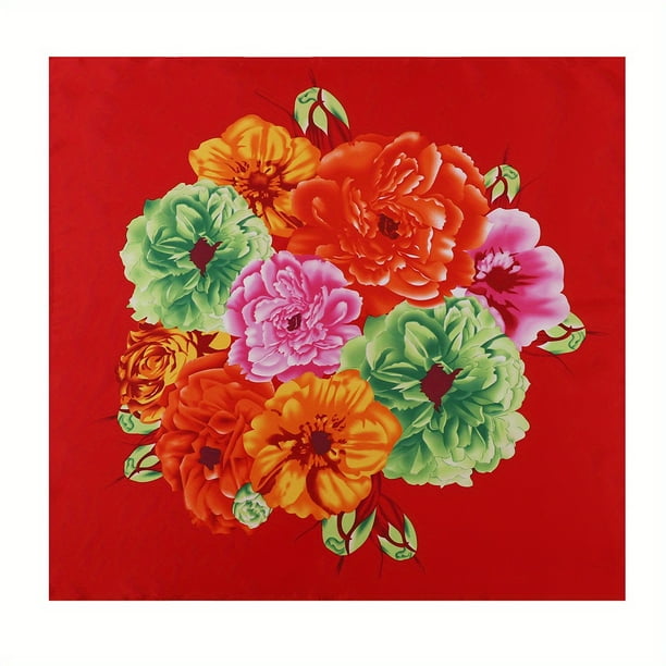 35.4 Flower Print Bandana: Add a Pop of Color to Your Look with These Stylish Floral Head Scarves!