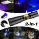 thumbnail image 2 of 2-in 1 Dual Light Flashlight, T6+UV Black Light, Pet Urine Detection ,Ultraviolet ,Zoomable Waterproof Tactical Torch, 5 Modes, Home Outdoor, Fishing, Cycling, Camping Lantern, 18650 Battery, 2 of 5