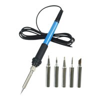 Magideal - Kit De Soldador Electrónico 60W Temperatura Ajustable Soldador 5 Puntas Bomba Desoldadora Tubo De Alambre De Estaño Herramienta De Soporte De Soldador