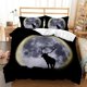 thumbnail image 1 of Full Moon Night Elk Black Quilt Duvet Cover Set Super Double3-Piece Bedding Set, 1 of 5