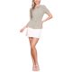 thumbnail image 2 of INSPIRE CHIC Camisa a Cuadros de Regreso a Clases para Mujer con Cuello Peter Pan, Manga Corta Abullonada, Botones Abajo, Blusa de Gingham, Marrón Claro S, 2 of 6