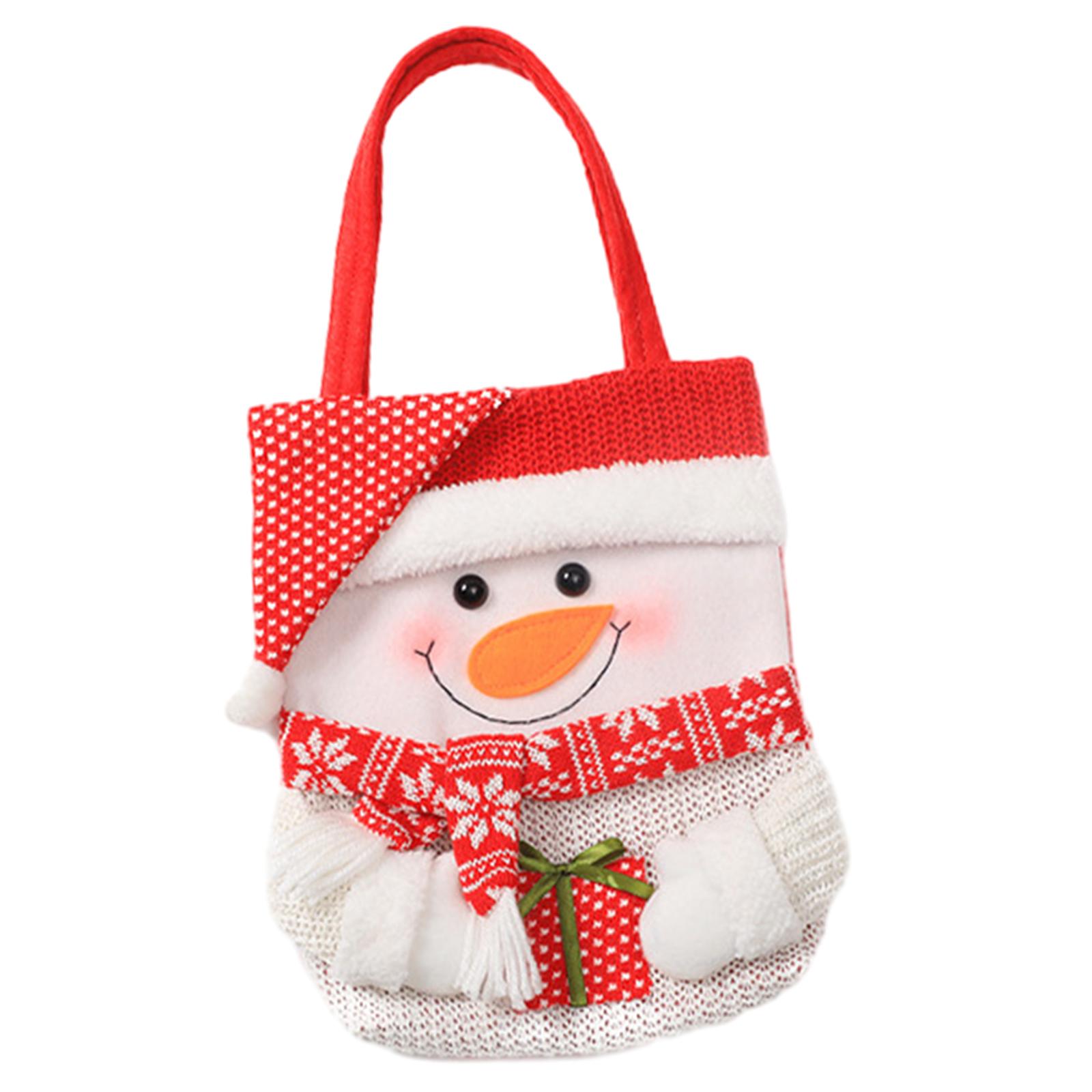 Magideal - Bolsa De Dulces Navideñas Bolsas De Golosinas Navideñas Bolso De Mano Decoraciones De Medias Bolsa De Regalo De Navidad Bolsa De Golosinas Para Bodas Muñeco De Nieve