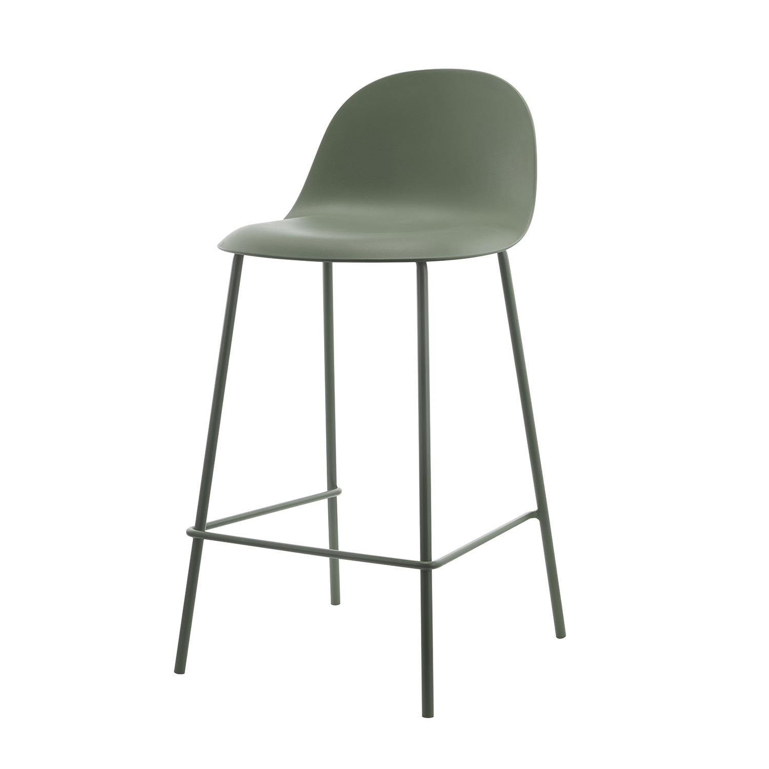 Escandinavia - Piso Taburete Silla Alta Bar Cocina Eira 65 Cm Verde Oscuro