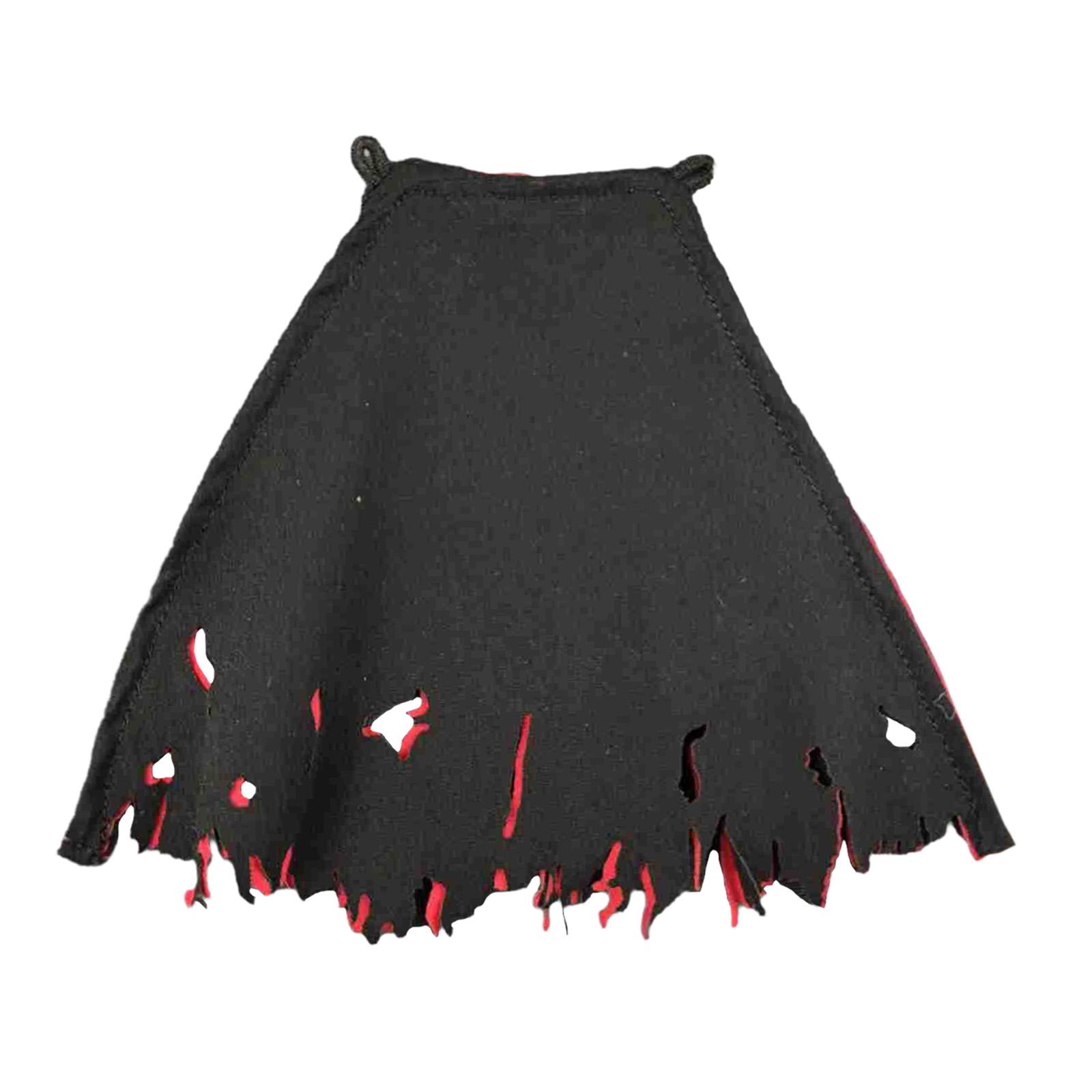 Magideal - Capa A Escala 1/12, Capa Para Figura, Modelo De Tela, Ropa De Muñeca En Miniatura Elegante Para Figura De Acción De 6 Pulgadas Y Accesorios De Muñeca Negro Y Rojo