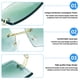 thumbnail image 3 of 3 pares de gafas de sol rectangulares sin montura, tintadas, vintage, transparentes, rectangulares, estilo Y2K, para mujeres y hombres., 3 of 5