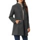 thumbnail image 4 of INSPIRE CHIC Abrigo de Mujer de Largo Medio con Cuello Mao, Abotonado, Abrigo de Invierno con Bolsillos Inclinados y Forro Completo, Gris Oscuro M, 4 of 6