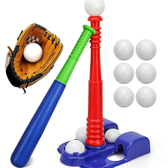 Set Tball TOY Life Tee Bat Guante 6 Pelotas Azul