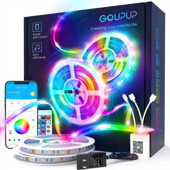 Tira LED Gupup 100ft Multicolor Control App Sincroniza Música