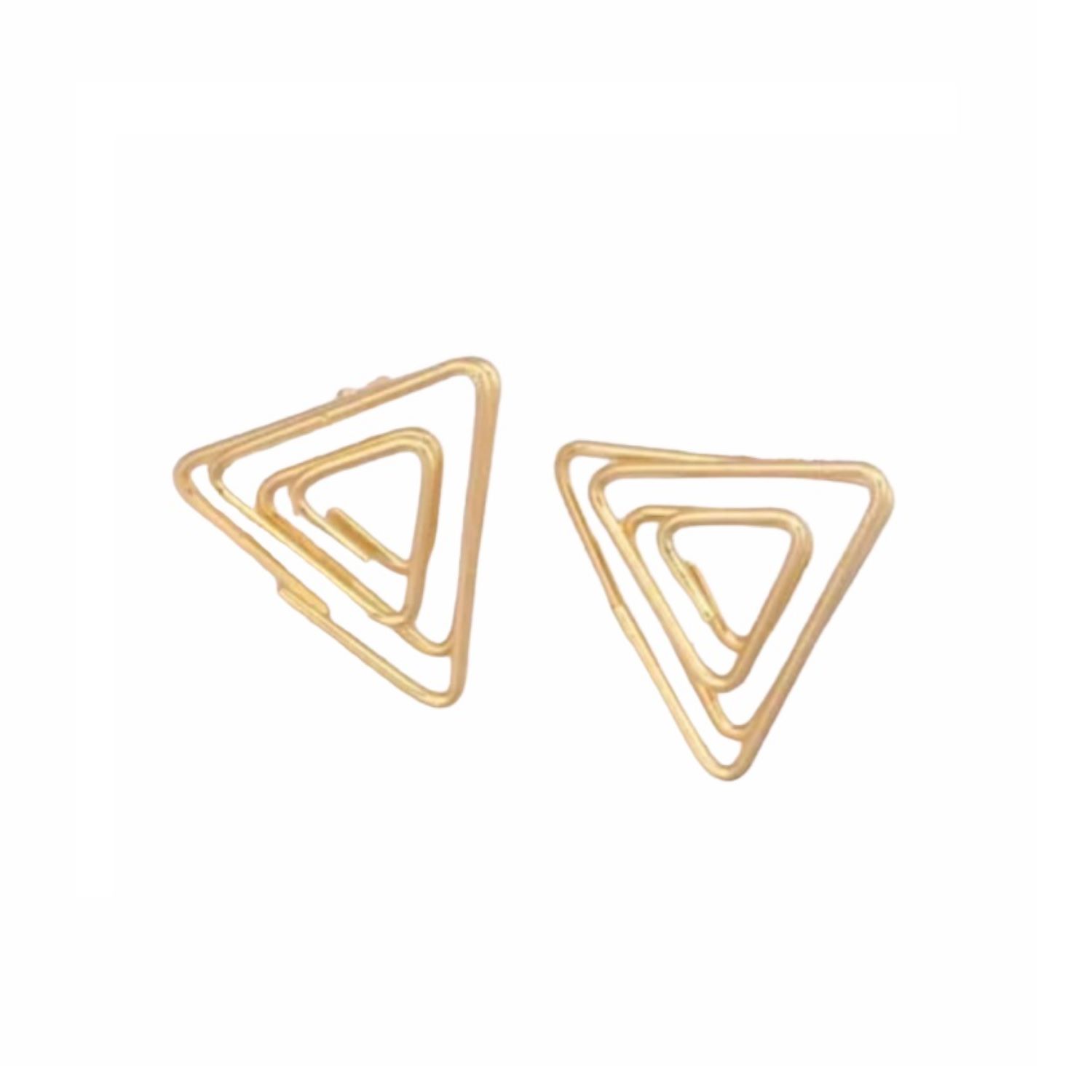 Prusia - Aros Pendientes Diseño Triángulo Dorado