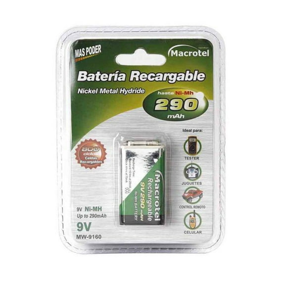 Batería 9V Recargable 290mA