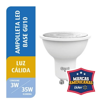 Ampolleta Led 3W Luz Cálida Base Gu10 1 Un Great Value