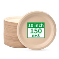Platos De Papel Compostables Racetop, 10 Pulgadas, 150 Unidades