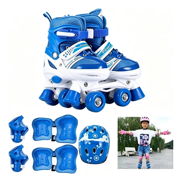 Patines 4 Ruedas Ajustables Niños Niñas Proteccion L Rosa
