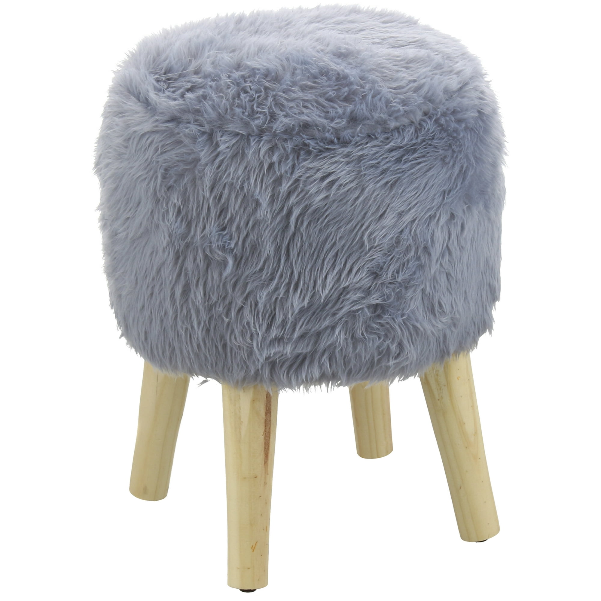 Máxima Design - Pouf Bird Gris Piel Sintética 35x35x45 Cm