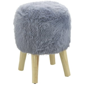 Máxima Design - Pouf Bird Gris Piel Sintética 35X35X45 Cm