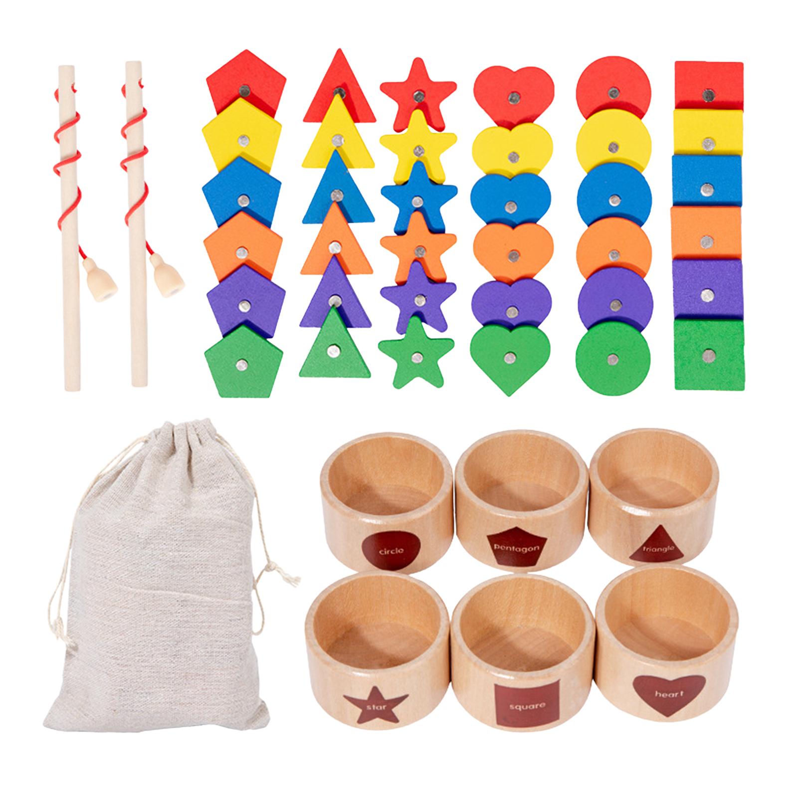 Bothyi - Juego De Pesca, Juego De Juego Montessori, Juegos De Entrenamiento De Madera A Juego Para Niños