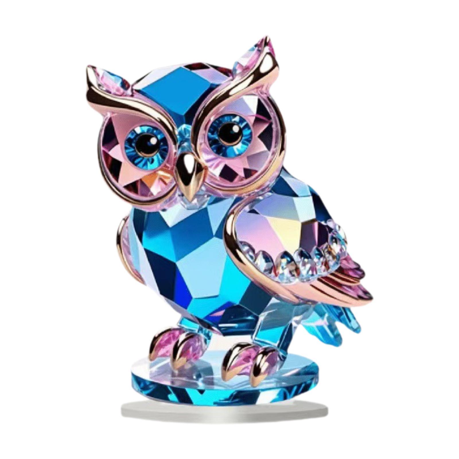 Bothyi - Adorno De Búho, Regalo De Animal, Acrílico, Acentos Modernos Para Estantería De Oficina Y Gabinete.