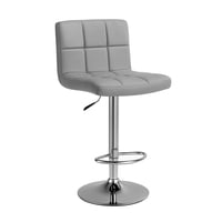 Global Latin Group - Silla Taburete Tipo Bar Ajustable 60-80Cm Con Respaldo Ergonómico Gris