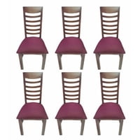 Koliat - Pack 6 Sillas Nemesis Nogal Tapiz Burdeo