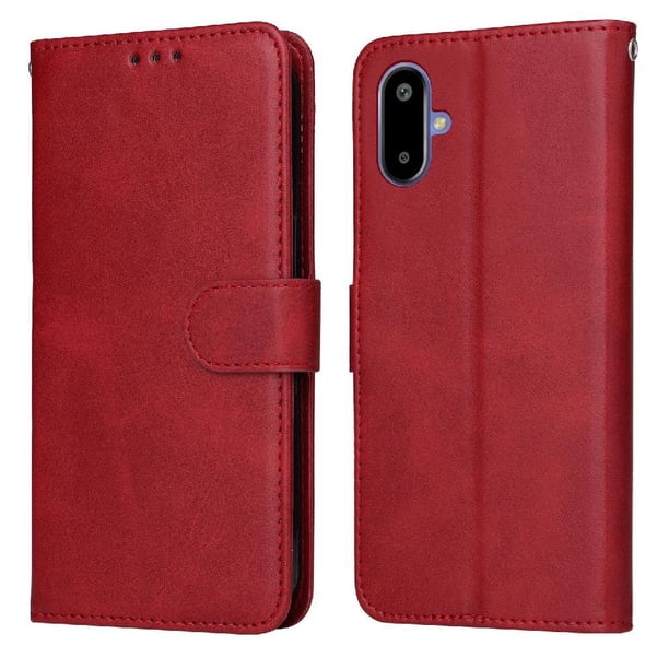 Funda Billetera para Samsung Galaxy F06 5G con Porta Tarjetas y Soporte Ajustable Rojo