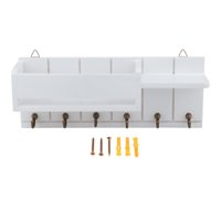 Bothyi - Llavero De Madera Para Colgar En La Pared Con 6 Ganchos Para Abrigo, Llavero O Oficina, Color Blanco