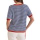 thumbnail image 3 of INSPIRE CHIC Camiseta de Mujer de Verano de Manga Corta con Cuello Redondo de Moda Jersey a Rayas Tejido Talla S Azul Oscuro, 3 of 5