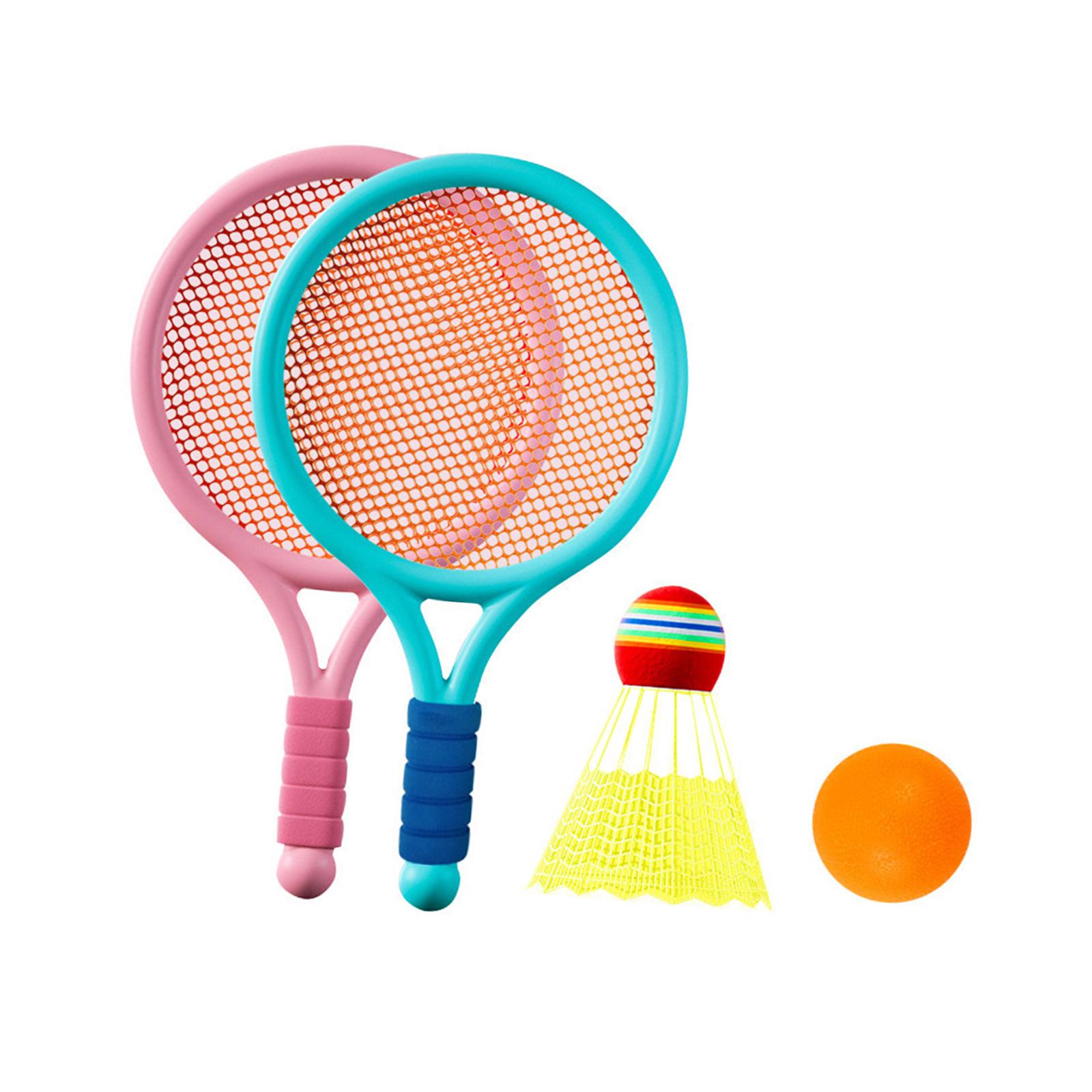 Magideal - Juego De Tenis De Bádminton Para Niños, Raqueta De Bádminton, Juguete Interactivo, Juego De Raquetas De Tenis Para Entrenamiento De Niñas En El Patio Azul Y Rosa