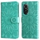 thumbnail image 1 of Funda tipo cartera FOXDOCK para Huawei Nova 9 SE , diseño girasol en relieve, cuero PU, cierre magnético, soporte y tarjetero, 1 of 5