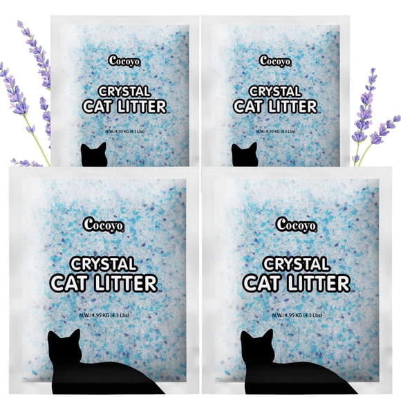 Gel de sílice Crystal Cat Litter COCOYO con aroma a lavanda, 7,8 kg