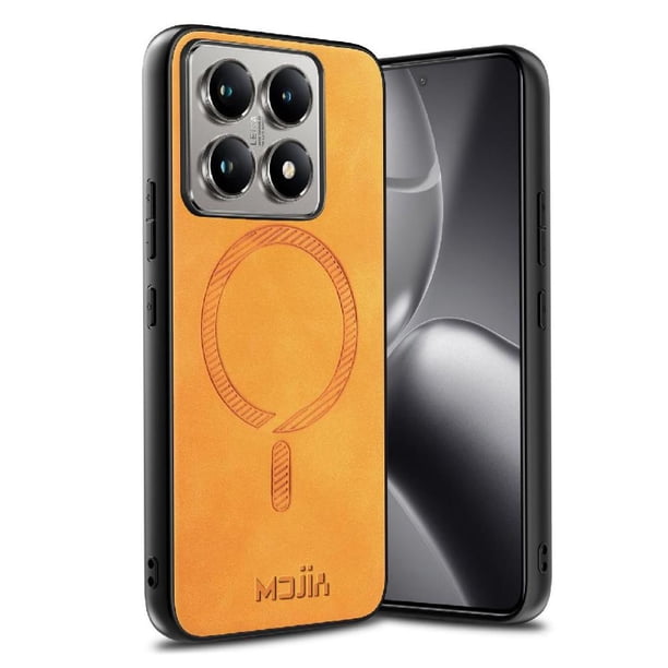 Magnetic Slim Case for Xiaomi 14T with Camera Guard & Anti-Scratch Back Yellow