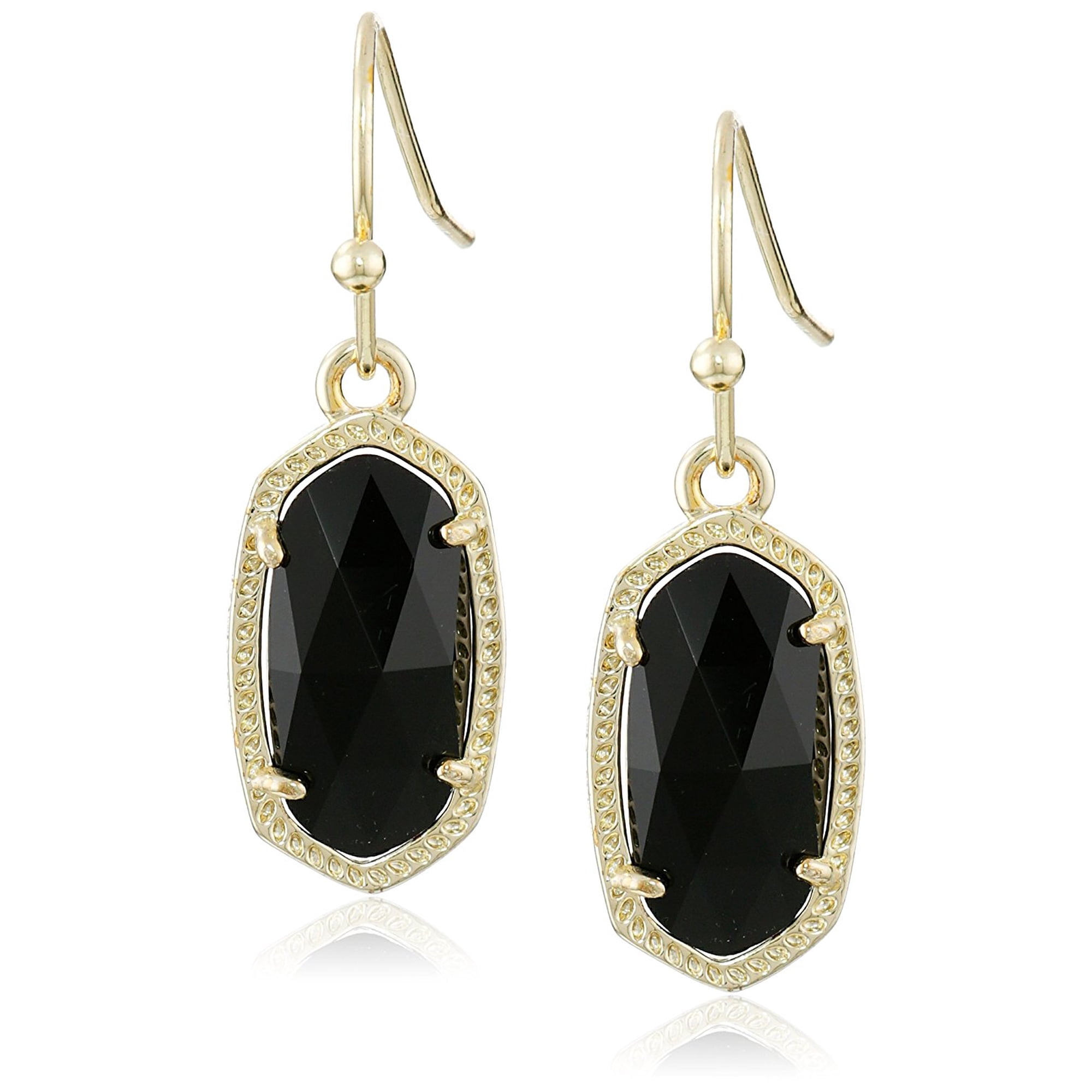 Aretes Colgantes Kendra Scott Lee Dorado Negro