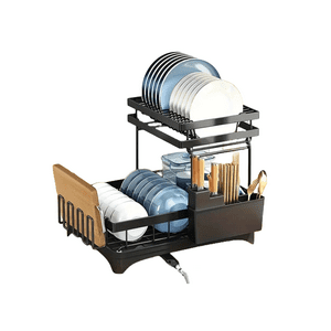 Wakeshome - Escurridor De Platos 2 Niveles Secador Desmontable Loza Inoxidable Rack