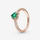 thumbnail image 1 of Anillo Pandora Elevado Corazón Verde Brillante 7, 1 of 6