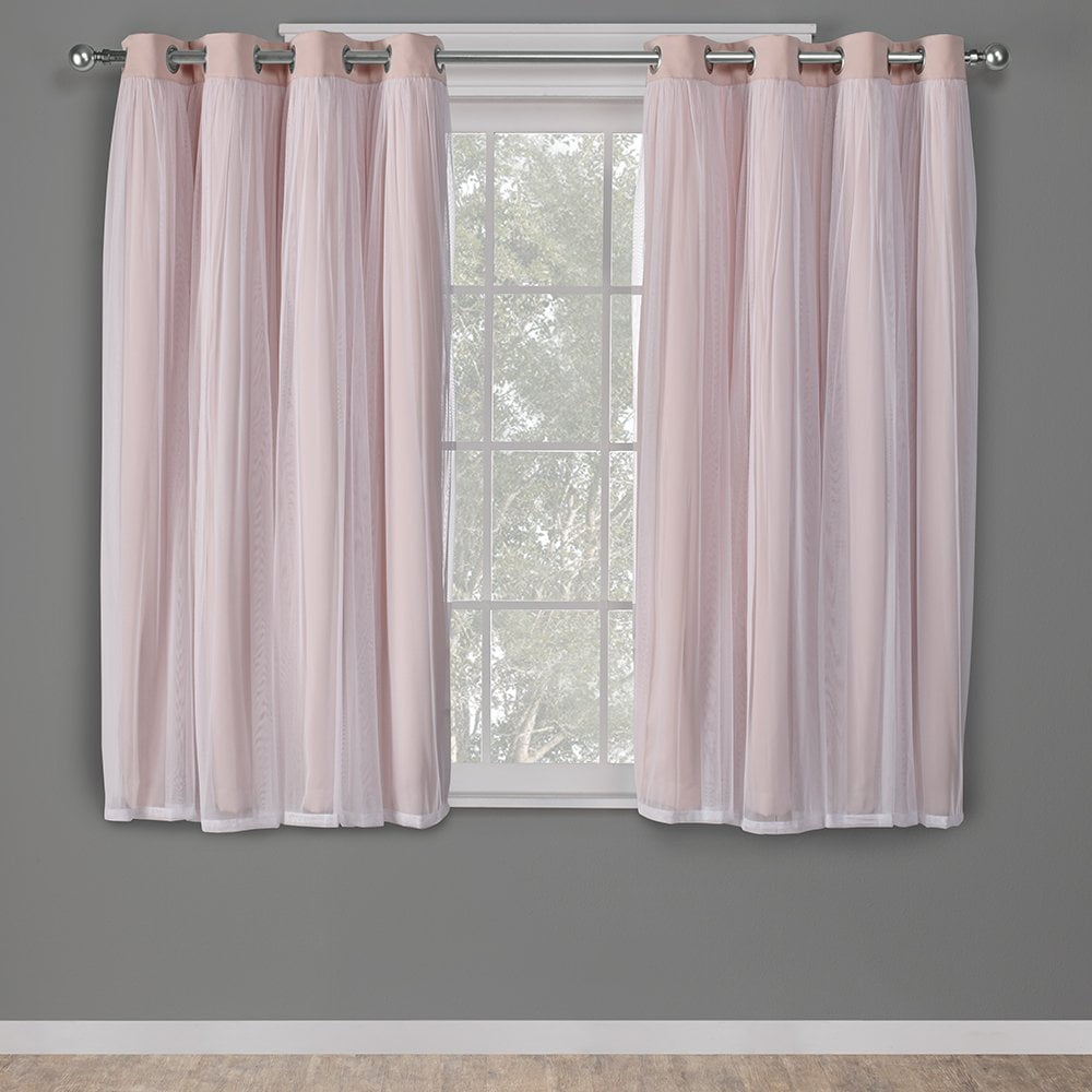 Cortinas Town & Country Luxe Talia De Doble Capa, 52 X 63 Cm, Color Rosa