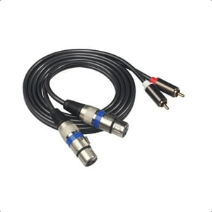 Genérica - 1.5M Cable Audio Profesional Djs 2 Xlr Plug A 2 Rca